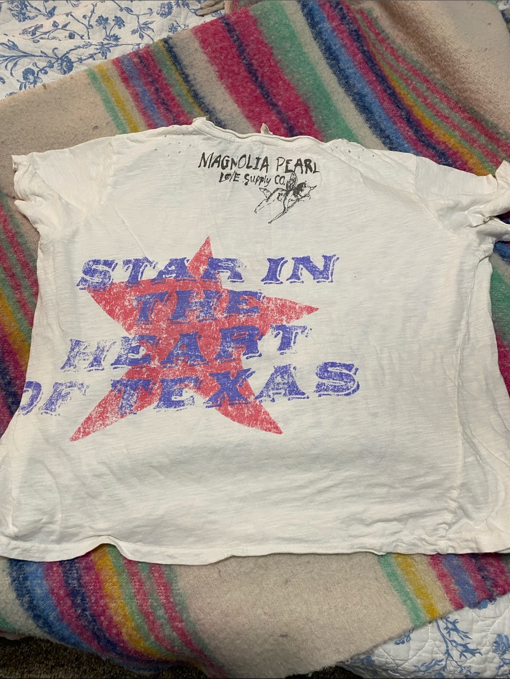 Magnolia Pearl White Willie Nelson Graphic Short Sleeve Tee - Picture 8 of 8